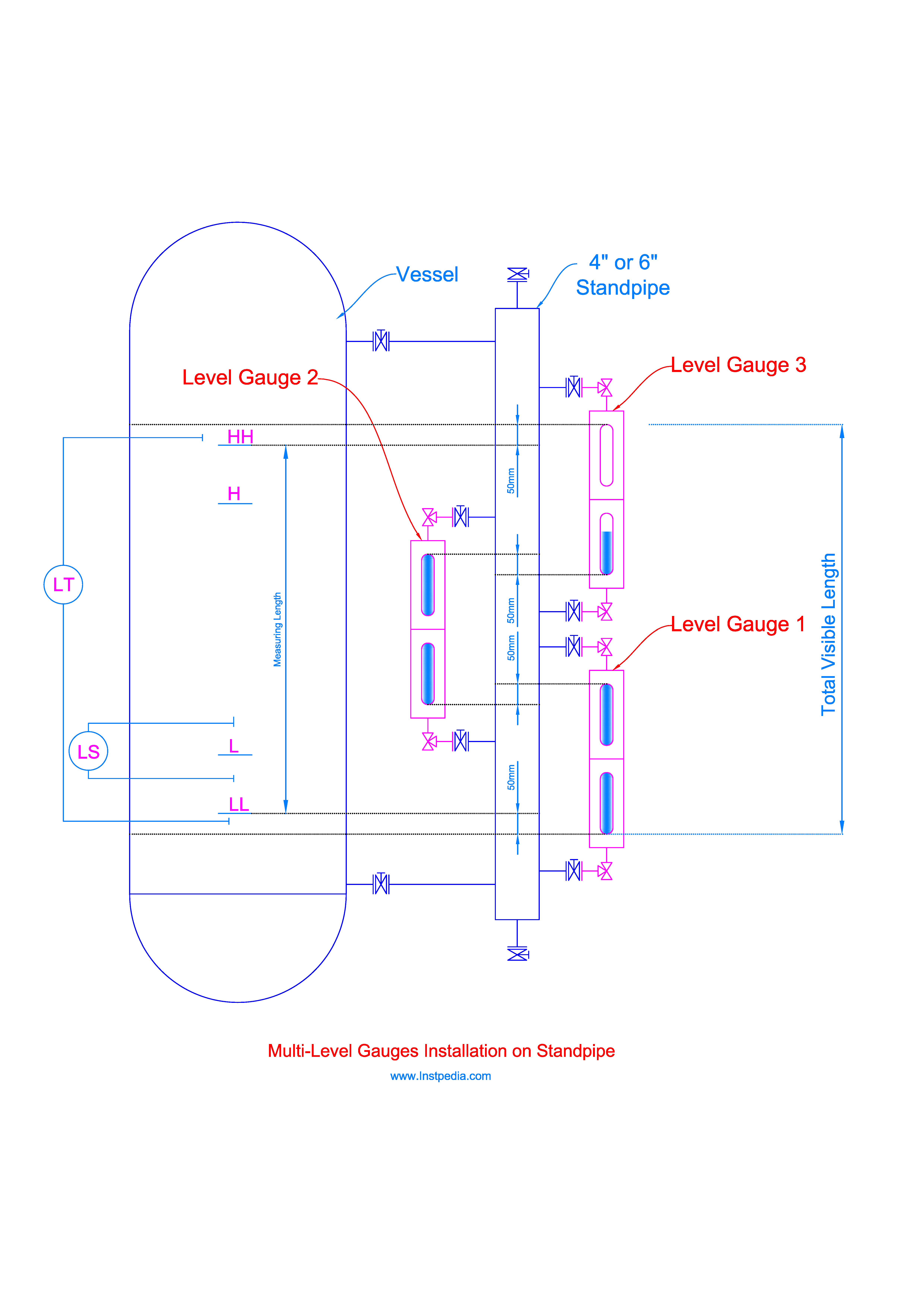 Multi-Glass Level Gauge Installation